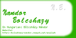 nandor bolcshazy business card